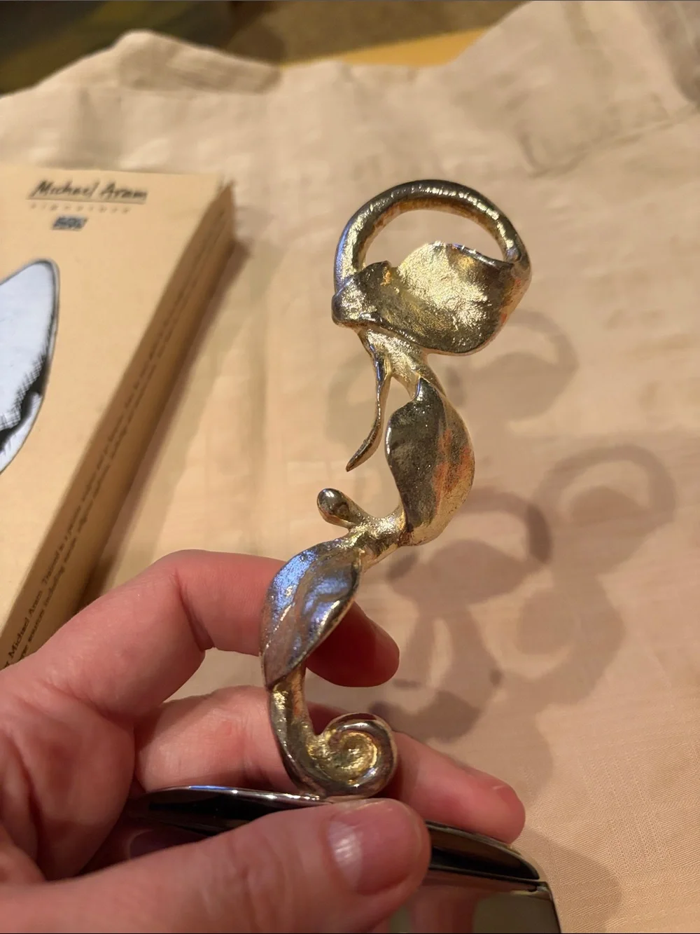 Michael Aram Stainless Steel Vine Cake Server with Sculpted Handle India EUC